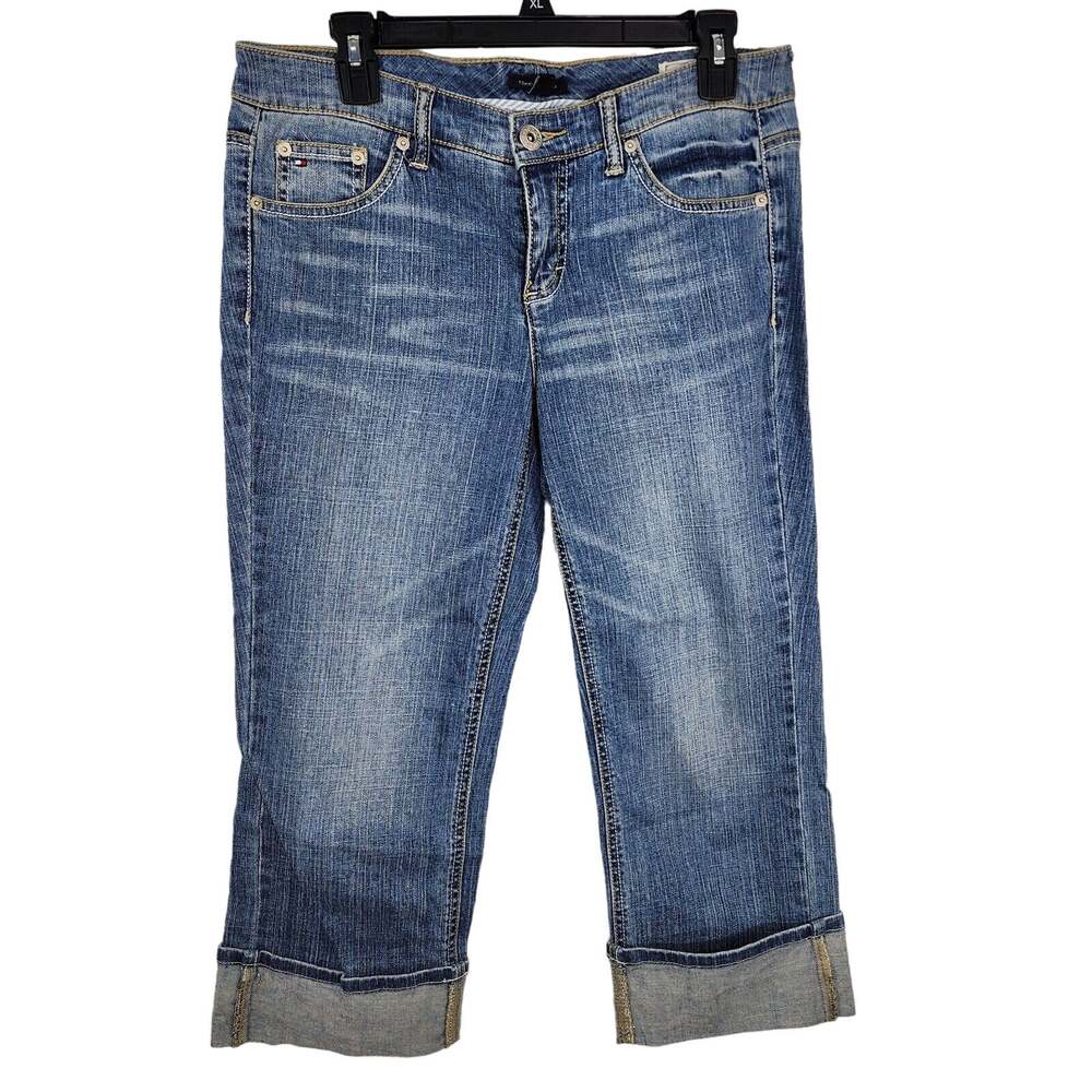 Tommy Hilfiger Womens Cropped Jeans Size 6 Blue Mid Rise American Spirit Cuffed